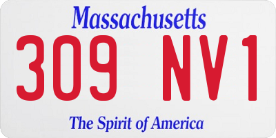 MA license plate 309NV1