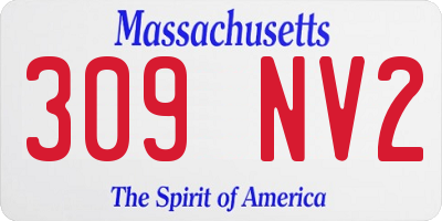 MA license plate 309NV2