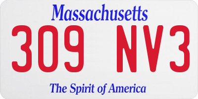 MA license plate 309NV3