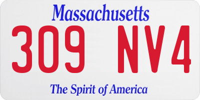 MA license plate 309NV4