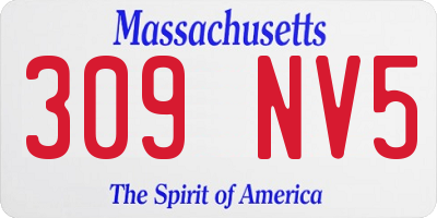 MA license plate 309NV5