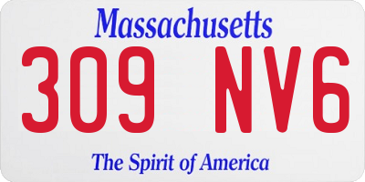 MA license plate 309NV6