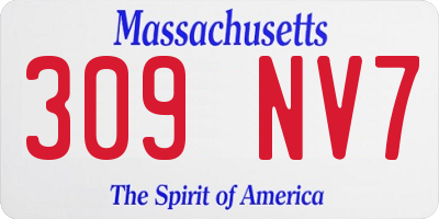 MA license plate 309NV7