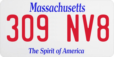 MA license plate 309NV8