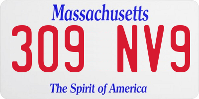 MA license plate 309NV9