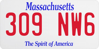 MA license plate 309NW6