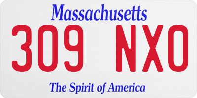 MA license plate 309NX0