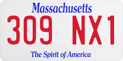 MA license plate 309NX1