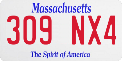 MA license plate 309NX4