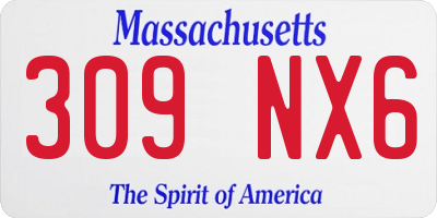 MA license plate 309NX6