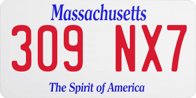 MA license plate 309NX7