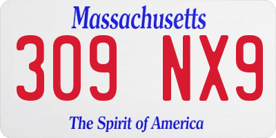 MA license plate 309NX9