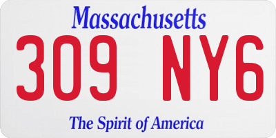 MA license plate 309NY6
