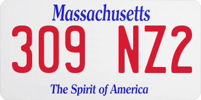 MA license plate 309NZ2