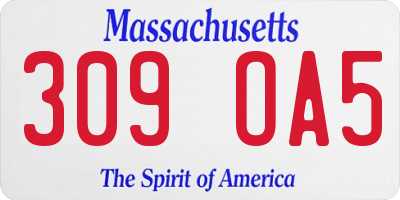 MA license plate 309OA5