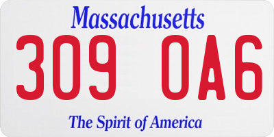 MA license plate 309OA6