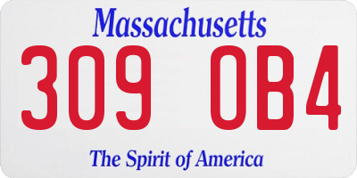 MA license plate 309OB4