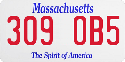 MA license plate 309OB5