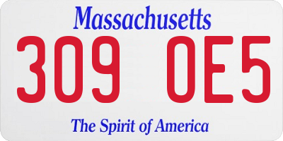 MA license plate 309OE5