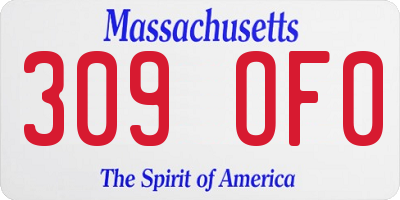 MA license plate 309OF0