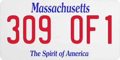 MA license plate 309OF1