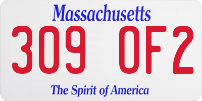 MA license plate 309OF2