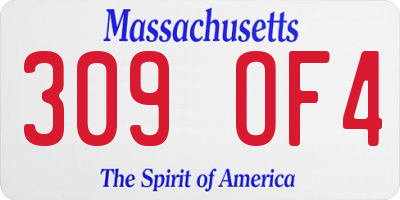 MA license plate 309OF4