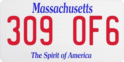 MA license plate 309OF6