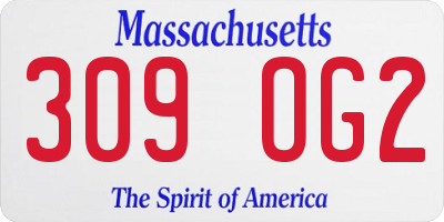 MA license plate 309OG2