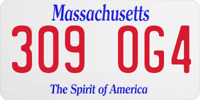 MA license plate 309OG4