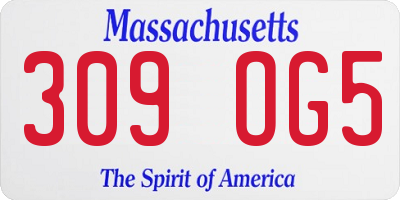 MA license plate 309OG5