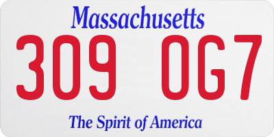 MA license plate 309OG7