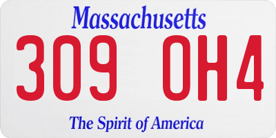 MA license plate 309OH4