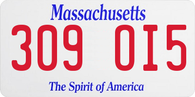 MA license plate 309OI5