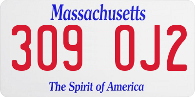 MA license plate 309OJ2