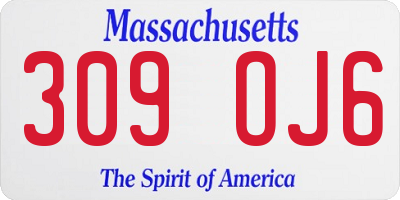 MA license plate 309OJ6