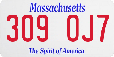 MA license plate 309OJ7
