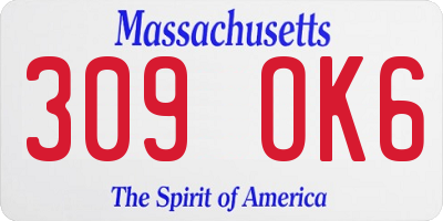 MA license plate 309OK6