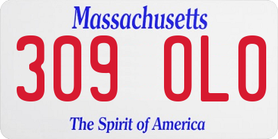 MA license plate 309OL0