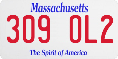 MA license plate 309OL2