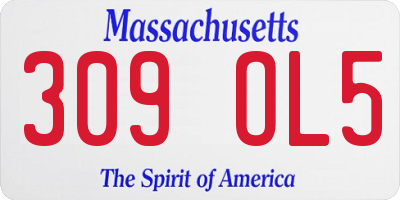MA license plate 309OL5