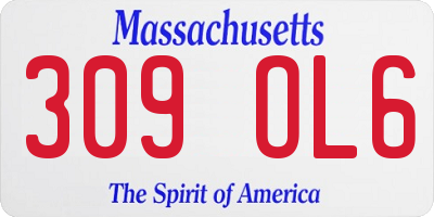 MA license plate 309OL6