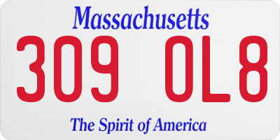 MA license plate 309OL8