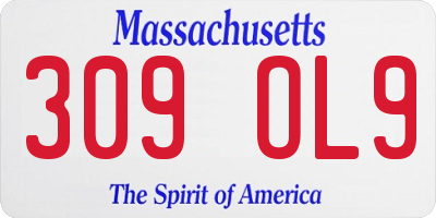 MA license plate 309OL9