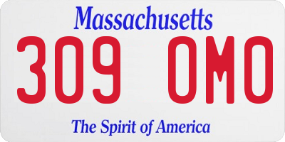 MA license plate 309OM0