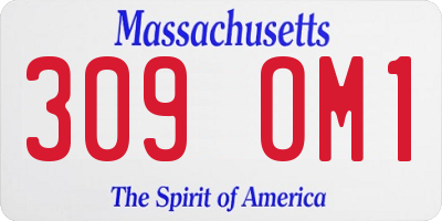 MA license plate 309OM1