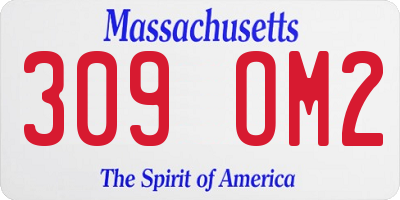 MA license plate 309OM2