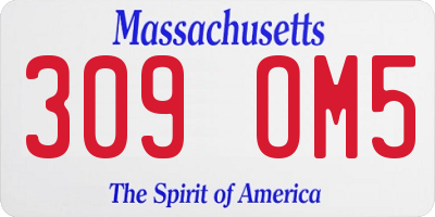 MA license plate 309OM5
