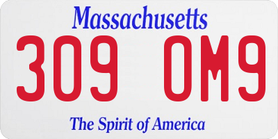 MA license plate 309OM9