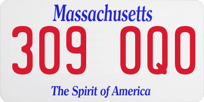 MA license plate 309OQ0
